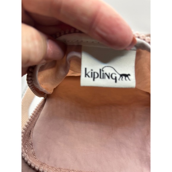 Kipling Pink Nylon Crossbody Bag with Monkey Charm and Multiple Pockets - Picture 7 of 8